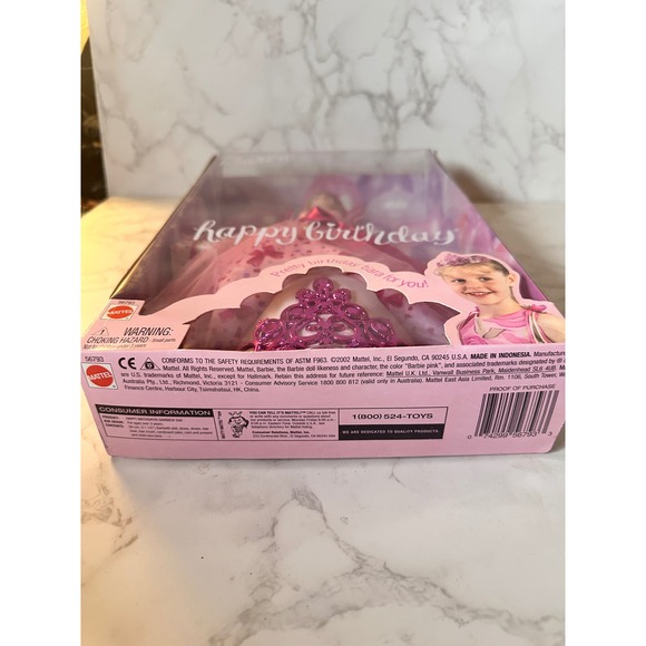 Barbie Happy Birthday Doll Pink Dress Sparkle Tiara Gift Mattel 56793 - Picture 9 of 9